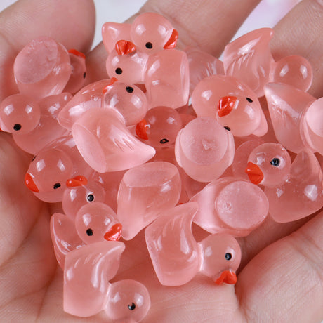 Resin luminous cartoon three-dimensional cute cartoon duck DIY car ornament keychain micro landscape hair clip decoration - V.I.P Digital Presence