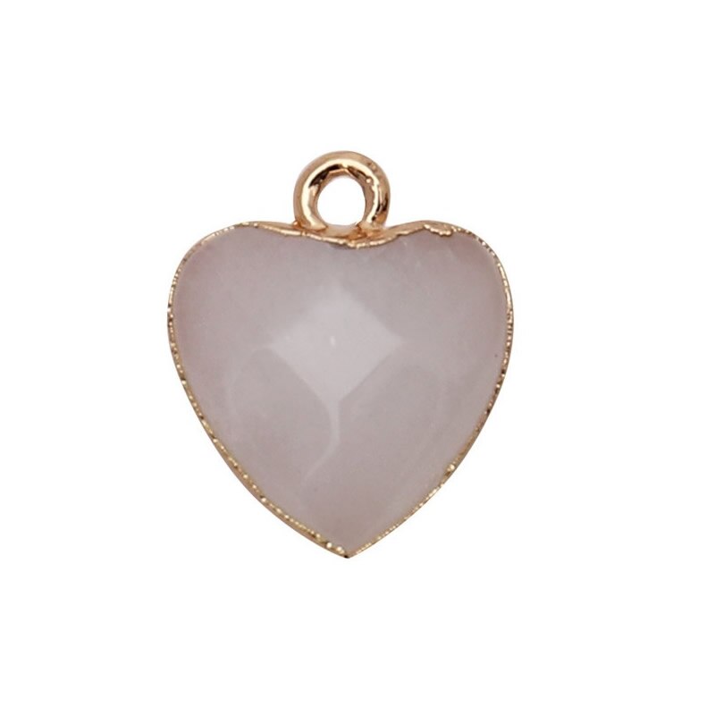 Women Jewelry  12.5mm Small Lovely Heart Pendant Labradorit Aventurine Opal Rose Crystal Quartz Stone Pendant DIY for Necklace - V.I.P Digital Presence
