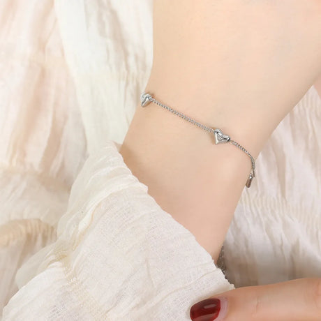 Titanium Steel Zircon Heart Bracelet - V.I.P Digital Presence