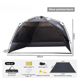 Outdoor 3-4 person one-touch quick-set tent, suitable for beach, fishing, family trips, picnics, parks, UV-resistant with sunsha - V.I.P Digital Presence