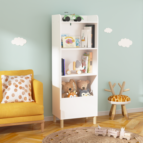 Kids 4-Tier Bookcase Children's Book Display Bookshelf Toy Storage Cabinet Organizer for Children's Room Playroom - V.I.P Digital Presence