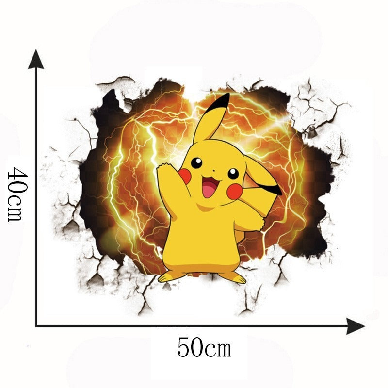 Cartoon anime children's room decoration wall sticker self-adhesive 3D Pikachu Digimon PVC sticker poster wall decoration - V.I.P Digital Presence