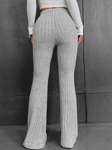 Fashionable and casual solid color micro flared high waisted pants for women - V.I.P Digital Presence