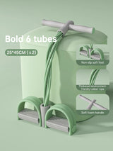 Bandas elásticas de 6 tubos para pedales, con función de tensión, para ejercicios de abdominales, cintas elásticas para el hogar.