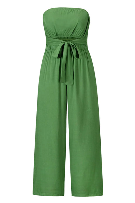 Tied Cutout Tube Wide Leg Jumpsuit - V.I.P Digital Presence