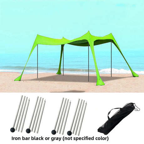 Family beach tent, large pop-up parasol, beach shelter, sun shade. Stable poles with portable carry bag. Outdoor shade. - V.I.P Digital Presence