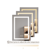 26x20 inch(Left Door) bathroom medicine cabinet with LED mirror 3000K~6000K single door lighting bathroom cabinet with touch switch adjusta - V.I.P Digital Presence