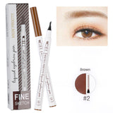 Makeup Micro Sculpture Fine Grain Eyebrow Pen Four Fork Eyebrow Pen Anti Sweating and Non Staining Liquid Eyebrow Pen Four Head - V.I.P Digital Presence