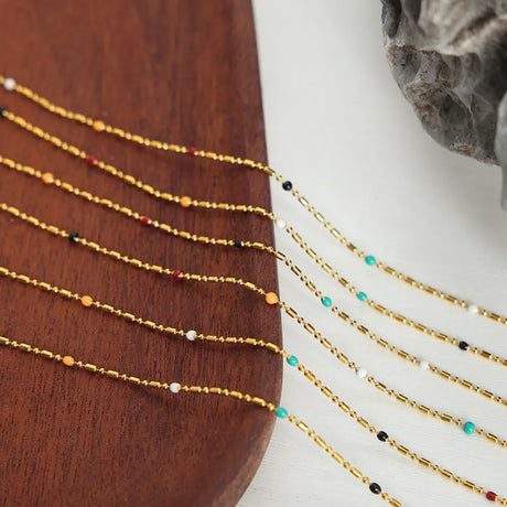 Simple rice bead splicing rice bead chain design drop glaze clip bead chain - V.I.P Digital Presence