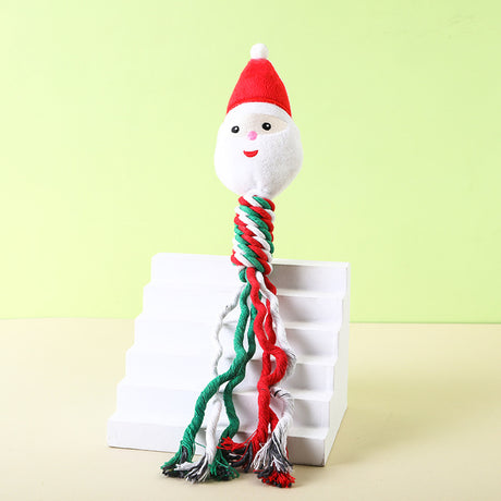 Christmas Cotton Rope Pet Plush Toy Teeth Grinding Durable Cartoon Self Hi Dog Toy Cat Supplies - V.I.P Digital Presence