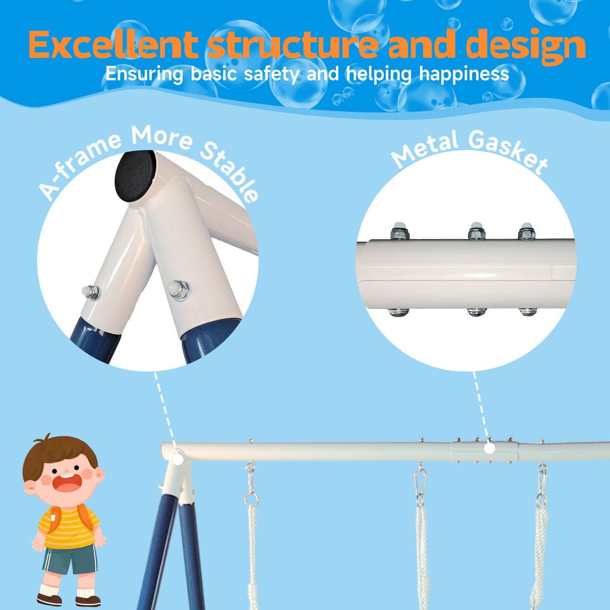 Kids Metal Swing Set for Backyard Outdoor Playground Two Functional Swing Set For Kids Outdoor Equipment - V.I.P Digital Presence