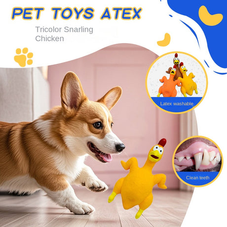 Pet Dog Toy Squeaky Chicken Latex Chew-Resistant for Large and Medium Dogs Boredom Relief Sound-Making Toy for Puppies - V.I.P Digital Presence