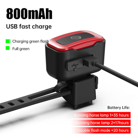 Intelligent induction brake bicycle taillight road mountain bike charging warning riding equipment square red taillight - V.I.P Digital Presence