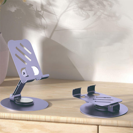 Aluminum alloy desktop phone holder with 360 degree rotation and folding, portable lazy all metal phone holder - V.I.P Digital Presence