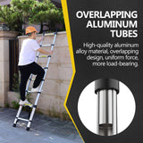 8.5FT telescopic ladder made of aluminum alloy, versatile folding telescopic ladder with hooks and triangular support frame - V.I.P Digital Presence