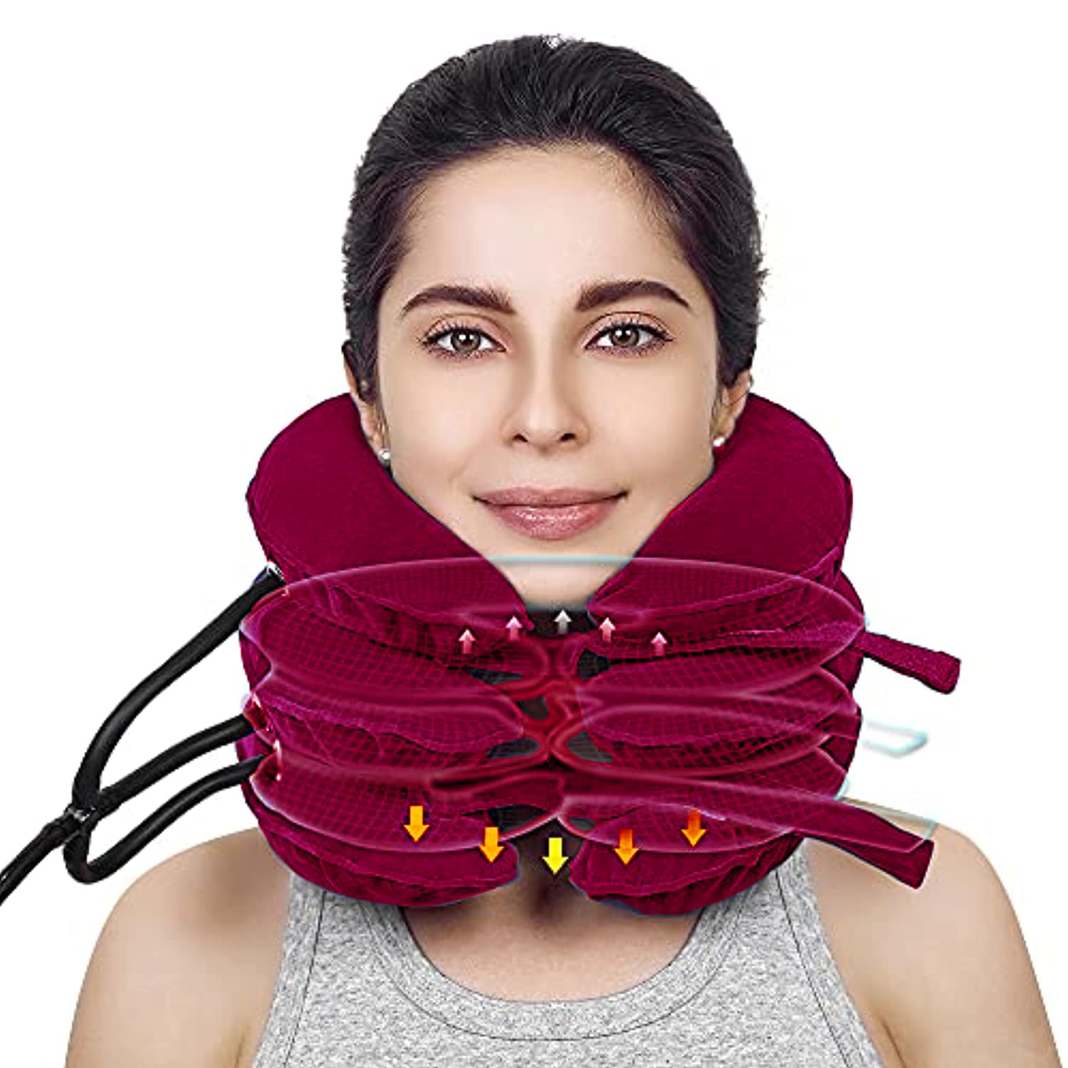 Cervical Traction Device Neck Support Pillow Inflatable Adjustable Neck Stretcher Three-Layer Inflatable Neck Pillow - V.I.P Digital Presence