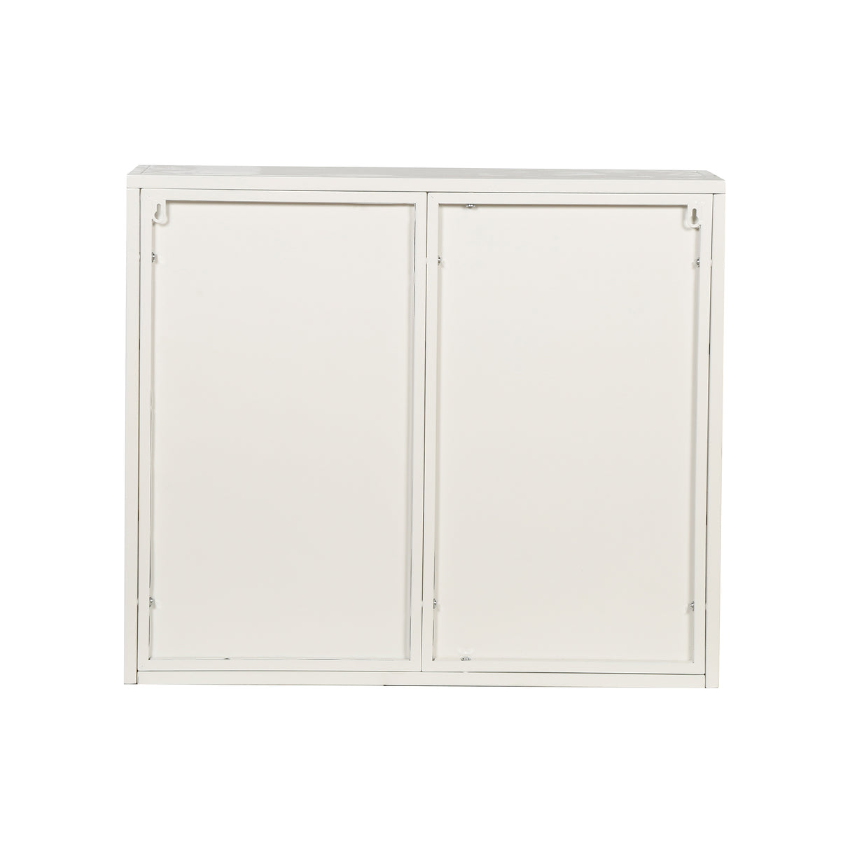 27.56"Glass Doors Modern Two-door Wall Cabinet with Featuring Three-tier White