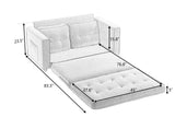 3 Fold Sofa Convertible Futon Couch sleeper sofabed Space saving loveseat Dark Gray & Light Gray & Beige