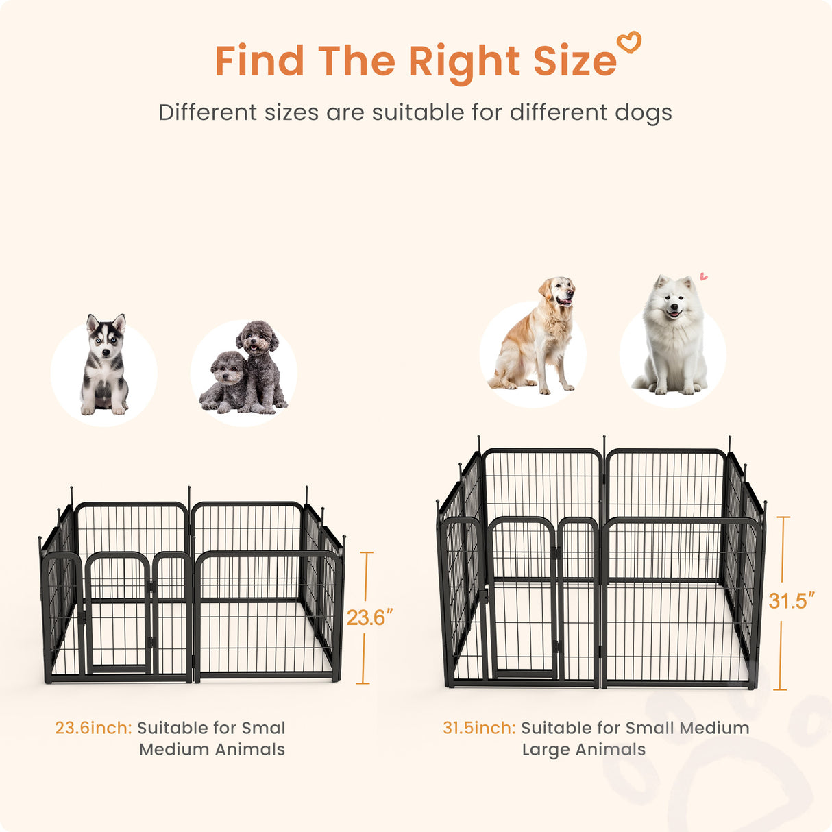 8-panel dog fence, 24 inch small dog pet fence, portable indoor pet game fence. Black, 22.2 inches wide x 23.6 inches high. - V.I.P Digital Presence