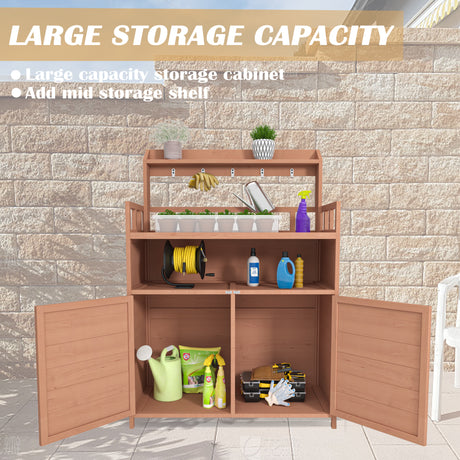 Outdoor gardening workbench with large storage cabinets and a rooftop terrace - V.I.P Digital Presence