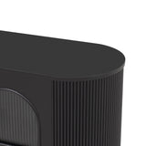 U-Can Modern TV Stand for TVs up to 80 Inches with 4 Cabinets with Metal Legs and Handles for Living room, Black - V.I.P Digital Presence