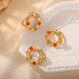 Titanium Steel Glass Bead Ring - V.I.P Digital Presence