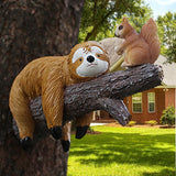 Sloth and Squirrel Resin Hangers Garden Cute Animal Tree Hangers - V.I.P Digital Presence