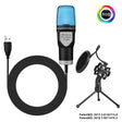 SF-666R condenser microphone RGB seven color luminous microphone with shock mount USB computer game - V.I.P Digital Presence