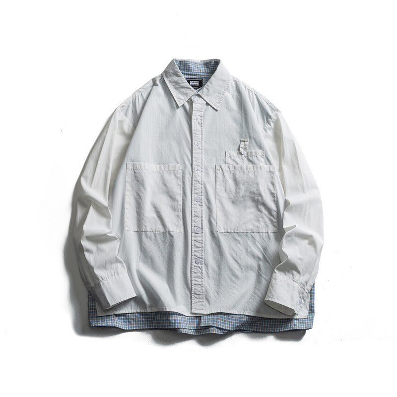 Two piece checkered long sleeved shirt for casual vacation men - V.I.P Digital Presence