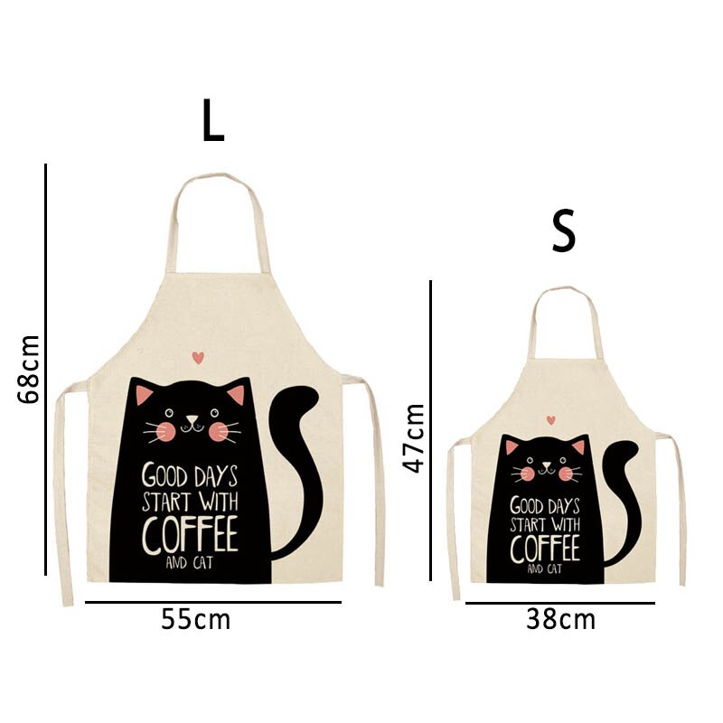 1Pcs Cotton and linen creative European and American cartoon cute cat apron - V.I.P Digital Presence