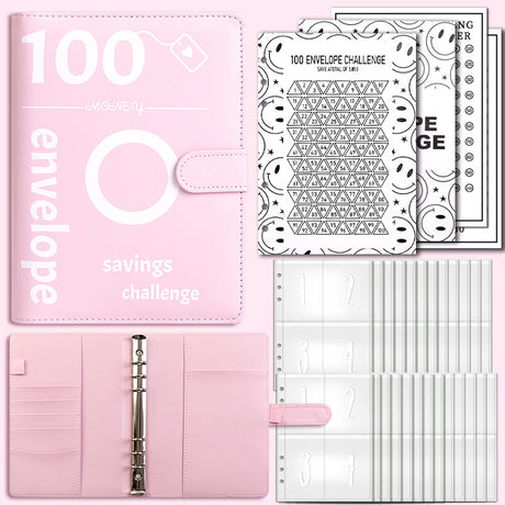 100 Envelope Challenge Binder Couple Save Money Challenge Envelope Sheet Pocket Book - V.I.P Digital Presence