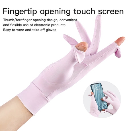 Cycling UV resistant thin breathable silicone anti slip touch screen sunscreen ice silk gloves - V.I.P Digital Presence