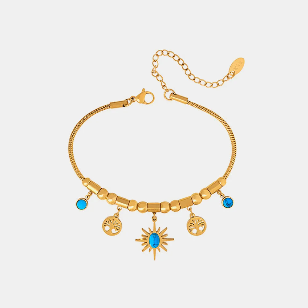 Gold-Plated Titanium Steel Charm Bracelet - V.I.P Digital Presence