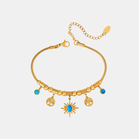 Gold-Plated Titanium Steel Charm Bracelet - V.I.P Digital Presence