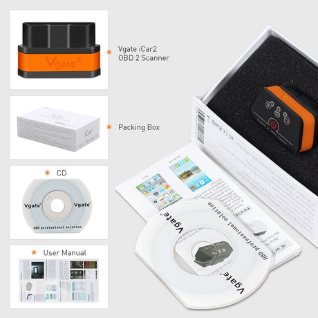 Vgate icar2 Bluetooth/Wifi OBD2 Diagnostic-tool ELM327 Bluetooth/wifi OBD 2 Scanner Mini ELM327 for android/PC/IOS Code Reader - V.I.P Digital Presence