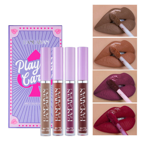 HANDAIYAN Playing Card Lipstick Set Of 4 Matte Matte Non-Stick Cup Lipstick Lipstick - V.I.P Digital Presence