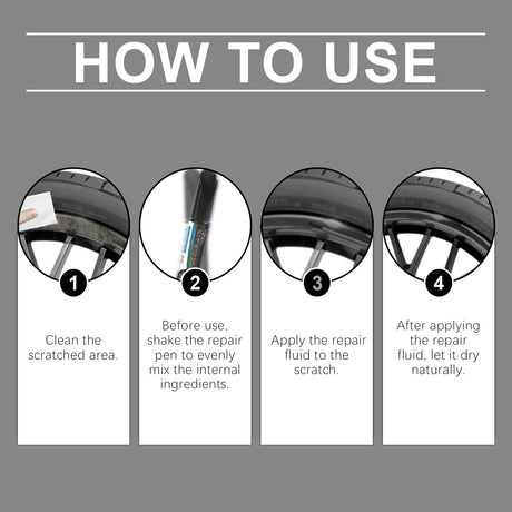 Black Car Wheel Scratches Repair Pen Car Paint Scratches Scratches Decontamination Repair Paint Pen - V.I.P Digital Presence
