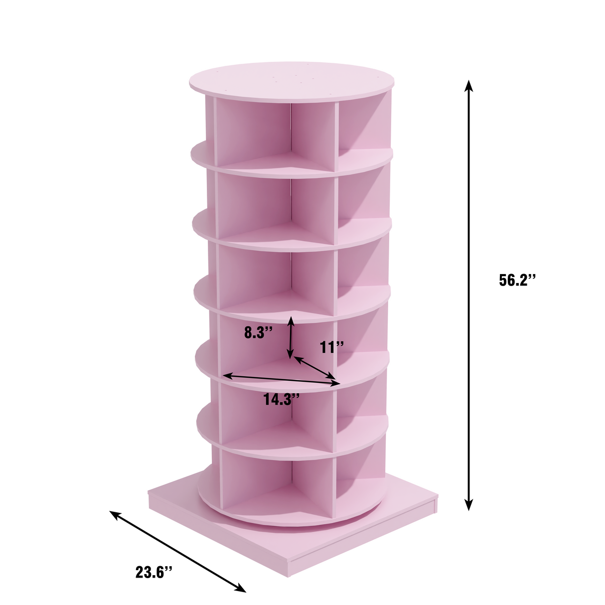 Pink 360 Rotating shoe cabinet 6 layers - V.I.P Digital Presence