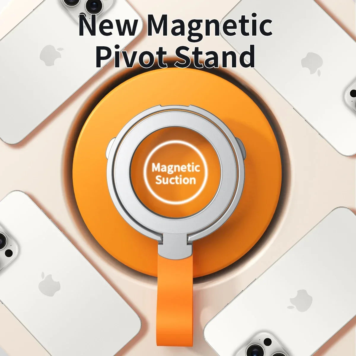 Magnetic Cell Phone Ring Holder for MagSafe Magnet Stand with Strap for IPhone 13 14 15 Samsung Mac Safe Removable Grip Bracket - V.I.P Digital Presence