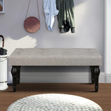 Ottoman Bench 4-thickened Roman Column Feet French Upholstered Bedside Bench For Bedroom Living Room Entryway - V.I.P Digital Presence