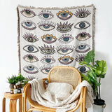 Manta de playa con diseño de ojo malvado, toalla de moda, tapete para acampar, tapete para picnic, manta para sofá de casa con diseño de ojo de demonio, manta para acampar, tienda de campaña, decoración para exteriores