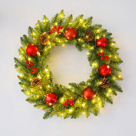 Christmas wreath rattan 30/40/50/60cm Christmas decoration wreath door hanging scene - V.I.P Digital Presence