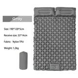 Colchoneta inflable doble para dormir para exteriores, con almohada y bomba incorporadas, para acampar, hacer mochilerismo y hacer senderismo.