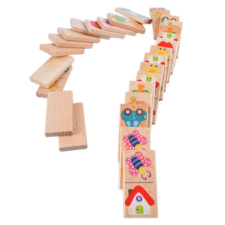 Garden Domino Puzzle Dragon Plate Beech Wood Building Blocks Children's Puzzle Early Education Toys for Boys and Girls - V.I.P Digital Presence