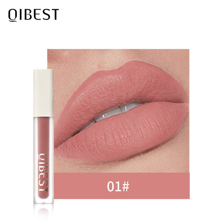 QIBEST Silky Lip Glaze Non-Stick Cup Does Not Fade Lip Gloss Makeup Color Liquid Lipstick Matte Moisturizing Lip Gloss - V.I.P Digital Presence
