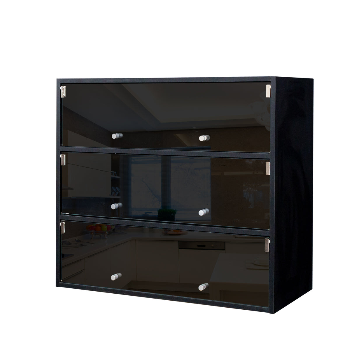 Black Glass Door Shoe Box Shoe Storage Cabinet With RGB Led Light - V.I.P Digital Presence