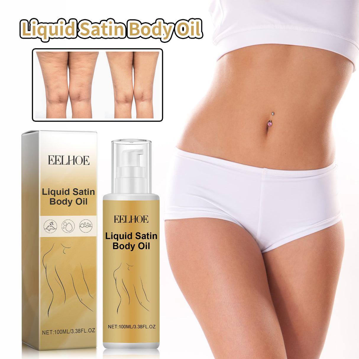 Liquid Satin Body Oil, Deeply Moisture Reduce Wrinkle Skin Flabby Elastic - V.I.P Digital Presence