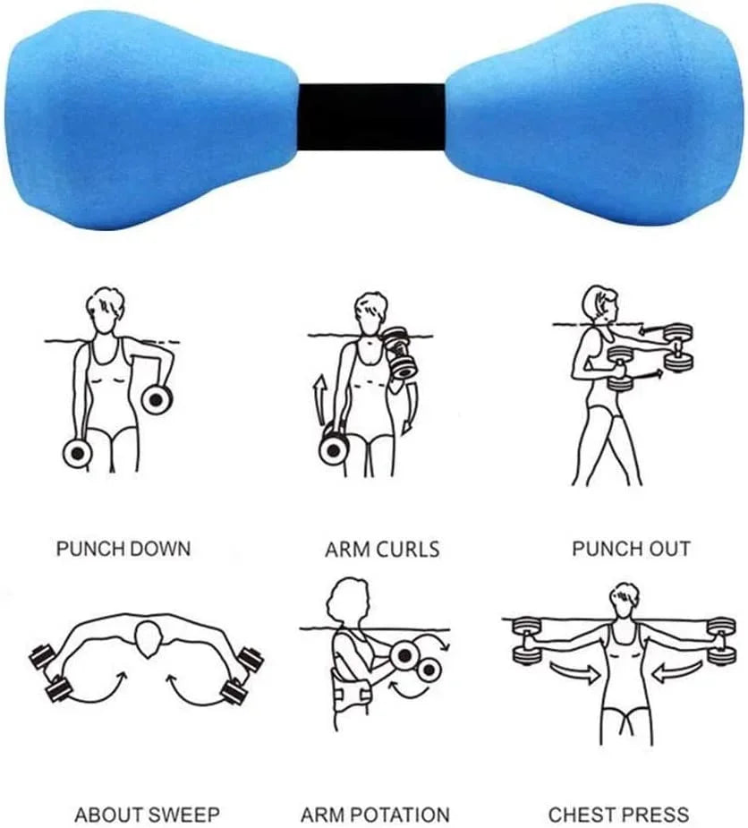Water Dumbbells Aquatic Exercise Pool Fitness Equipment Blue Foam Water Aerobic Exercise Fitness Equipment - V.I.P Digital Presence