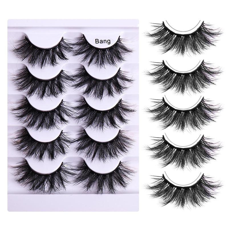 5 Pairs Of Colorful Fried False Eyelashes Multi Layer Thick Cross Mink Like Eyelashes - V.I.P Digital Presence
