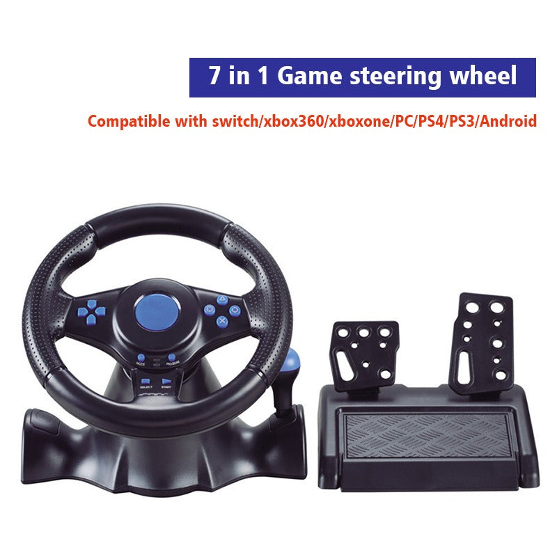 Suitable for Switch/Xbox One/360/PS4/PS2/PS3/PC racing games 7-in-1 steering wheel - V.I.P Digital Presence
